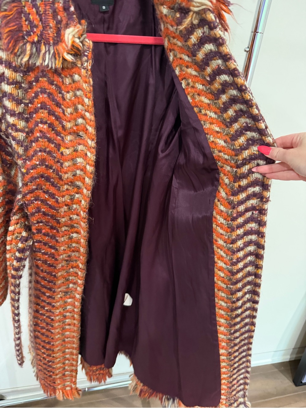 Anna Sui Fall 2006 Burnt Orange Woven Wool Coat RARE size 8 - Picture 15 of 15